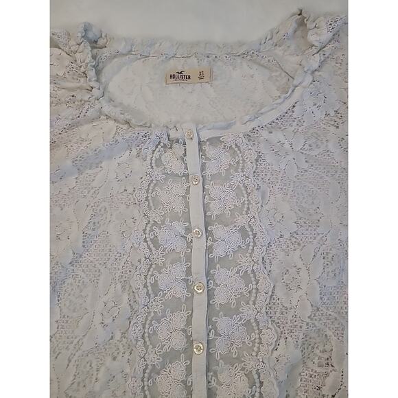 Y2K Crochet Ivory Top – XS • Cottagecore Fairy Coquette (30" bust, 17" length) - Picture 5 of 7